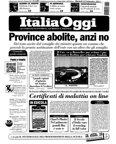 Italia oggi : quotidiano di economia finanza e politica